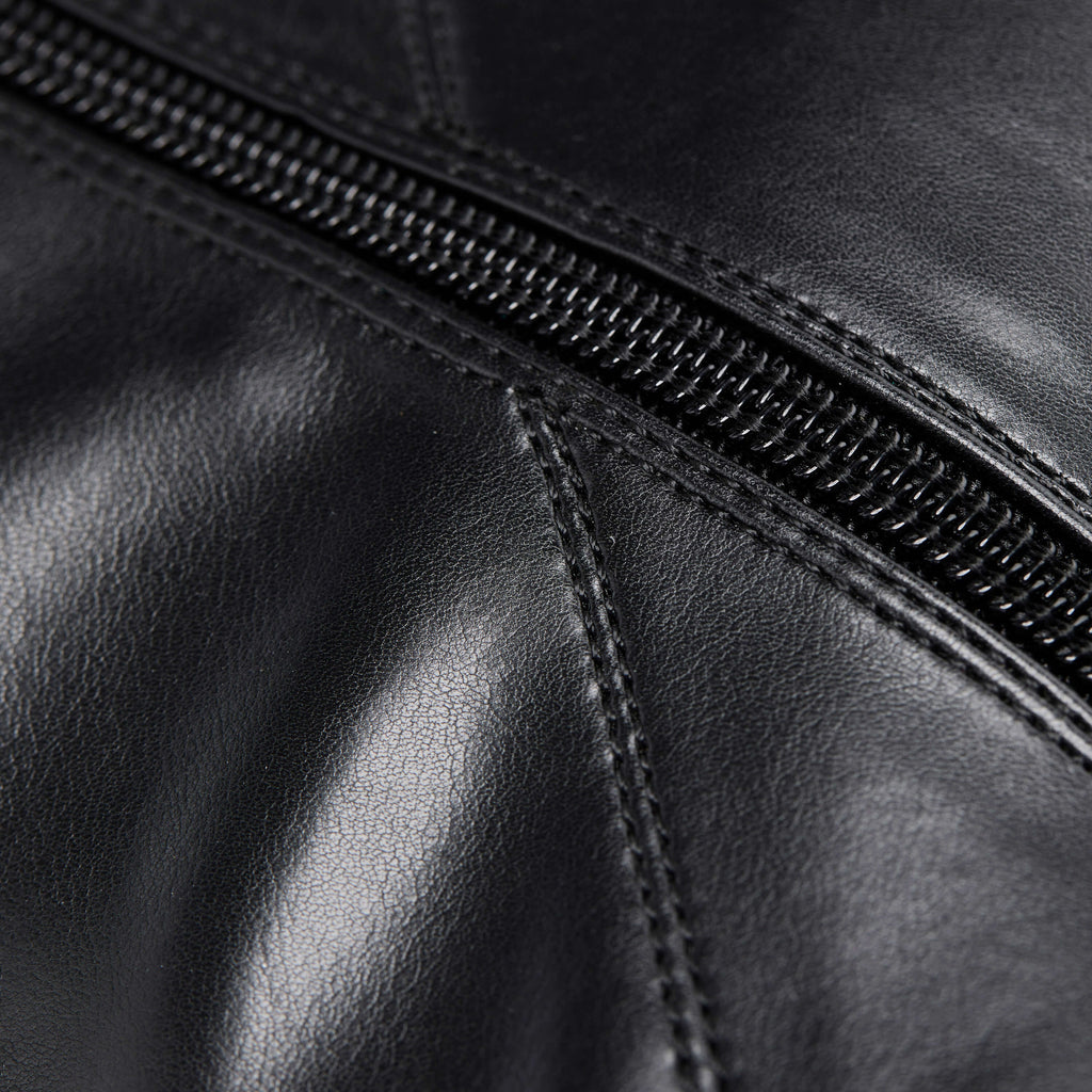 Delano Men's Black Platform Heeled Boots - Ankle Boots - KOI Footwear - Black - Zip Detail