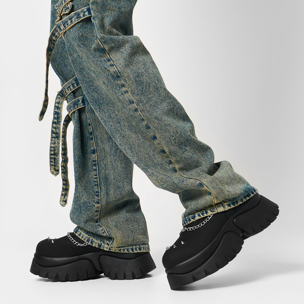 Allsander Men's Platform Trainers - Black